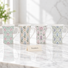 Tall Damask Ceramic Mug - Pastel Diamond Print (Random)