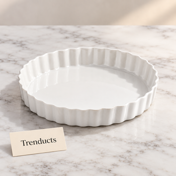 Symphony Quiche Platter 27 cm on white marble | Trenducts