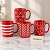 Red Pattern Mug 400 ml - White Geometric (Random Design)