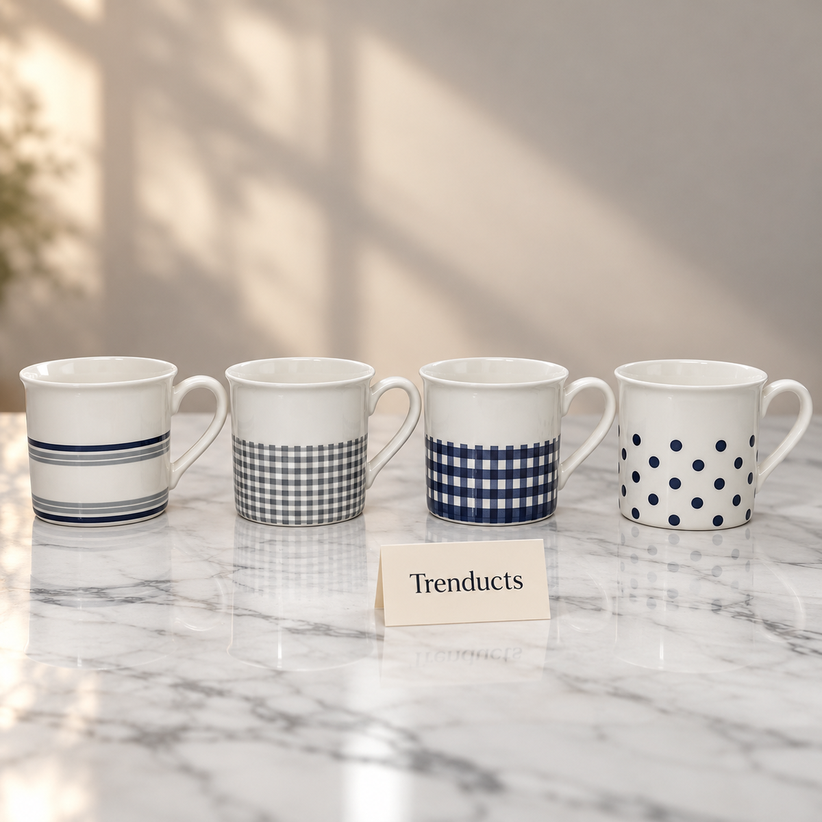 Small Pattern Mug 270 ml - Stripes, Check & Dots (Random)
