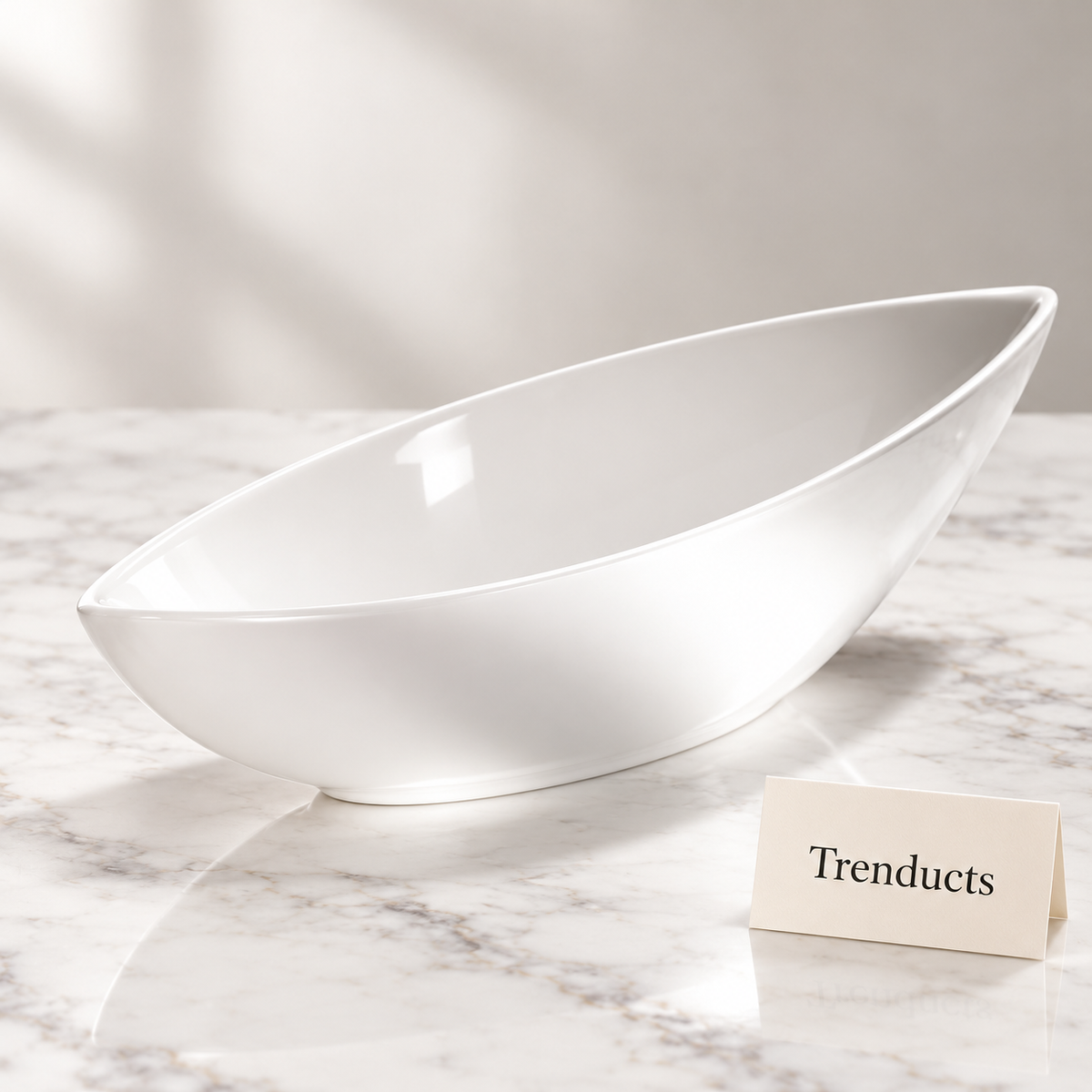Symphony Oval Bowl 44 x 16 cm - White Boat Shape