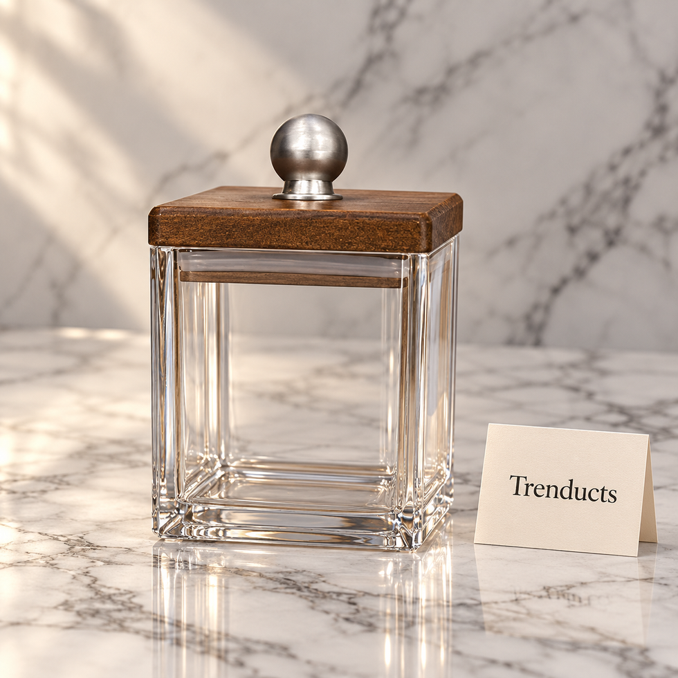 150ml Airtight Canister with Dark Wood Lid and Silver Knob