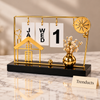 Decorative Perpetual Calendar - Gold House & Sun Design