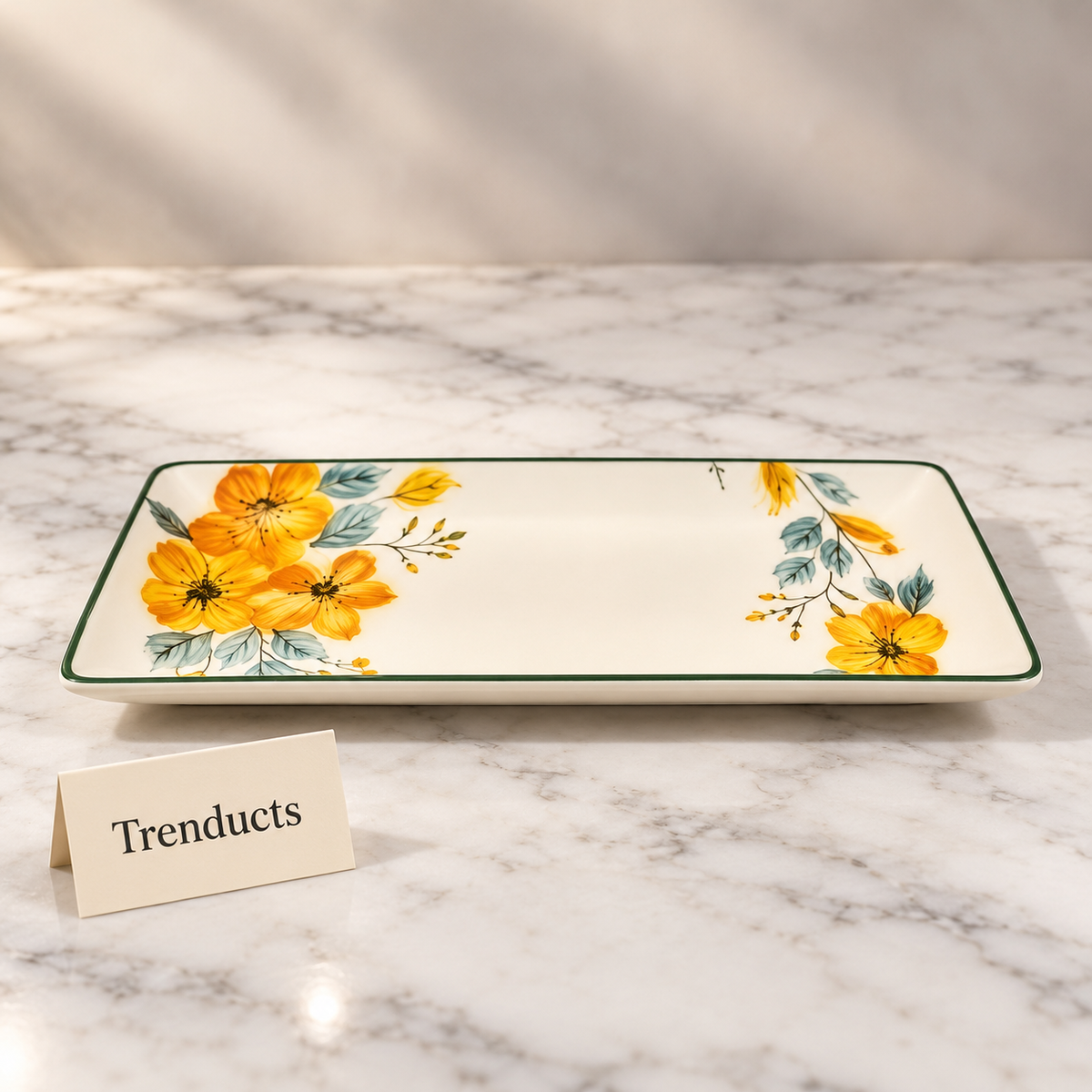 Brilliant Rectangular Dish - Primrose Floral 10 Inch
