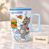 Disney Tom and Jerry Ceramic Mug with Lid - Tall Blue, Tom