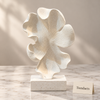 White Petal Form Tabletop Sculpture - Abstract Decor