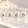 Blue Floral Mug with Gold Rim - Bouquet Print (Random)