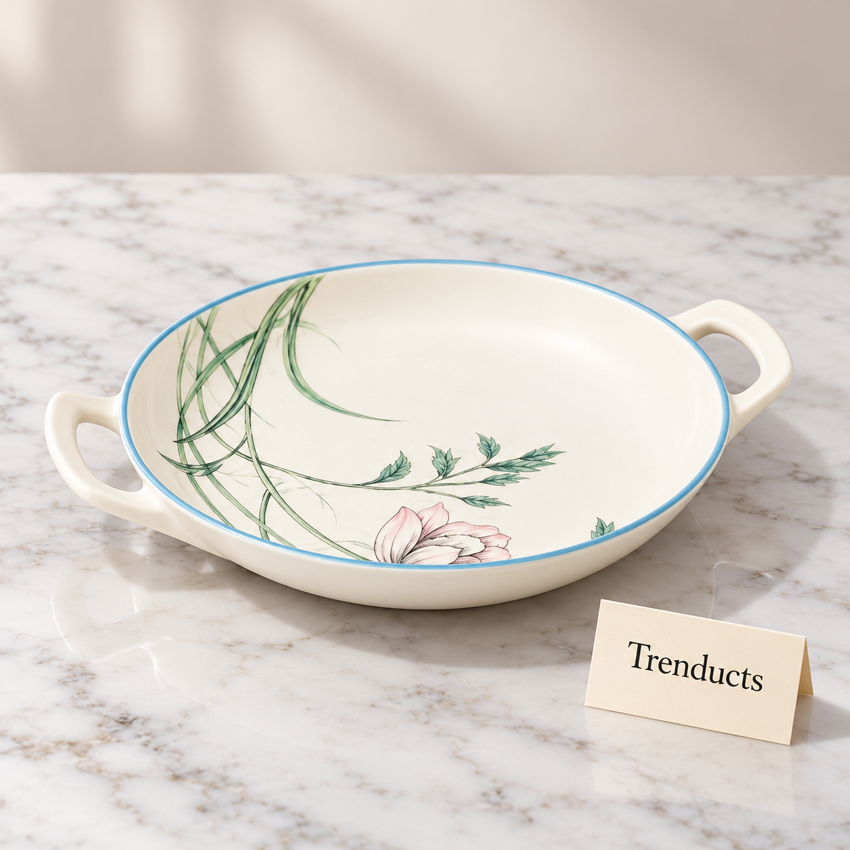 Brilliant 9.75 Inch Round Dish - Magnolia Twin Handles