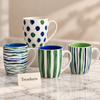 Ink Wash Mug 580 ml - Green & Blue Stripes (Random)