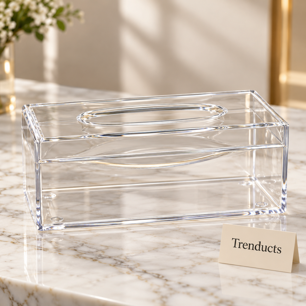 Clear Acrylic Tissue Box - Rectangular Cover