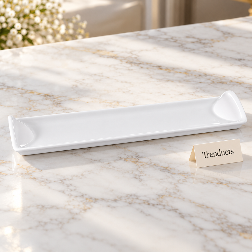 Brilliant Long Rectangular Platter - 17.25 Inch White