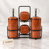 Danny Home Ceramic Castor Set 5 Pcs - Terracotta