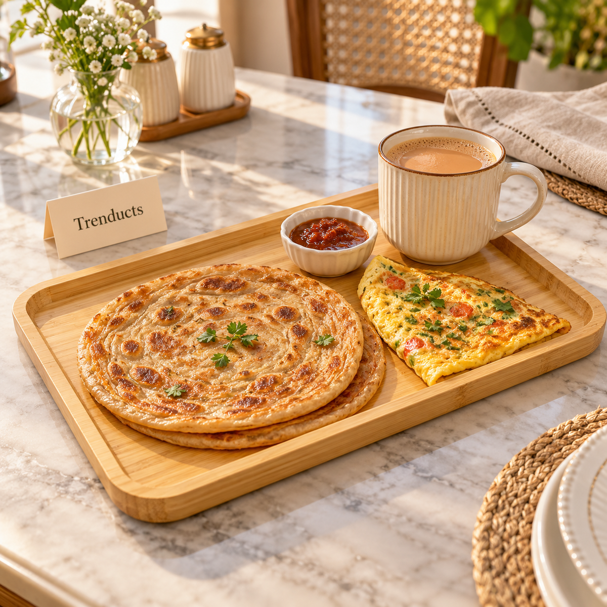 Bamboo Platter Rectangle Serving Tray - 20 x 30 cm