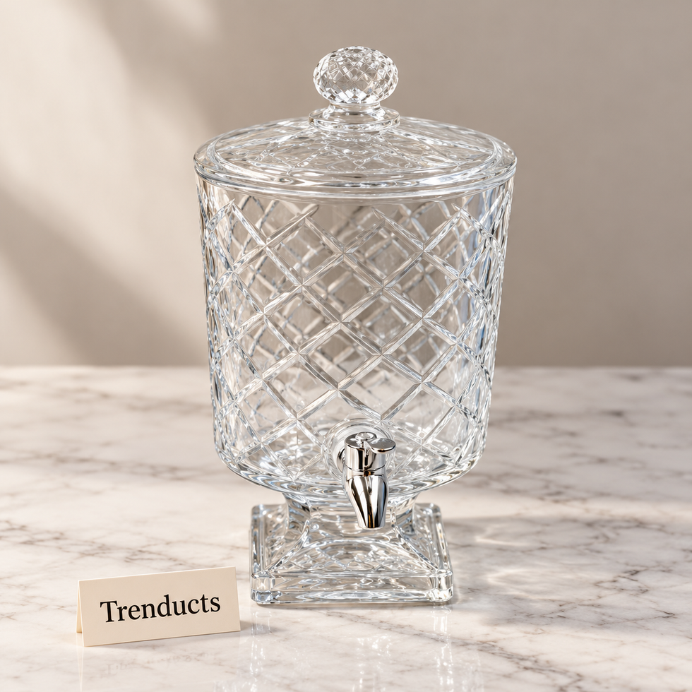 Brilliant Glass Juice Dispenser - Diamond Lattice