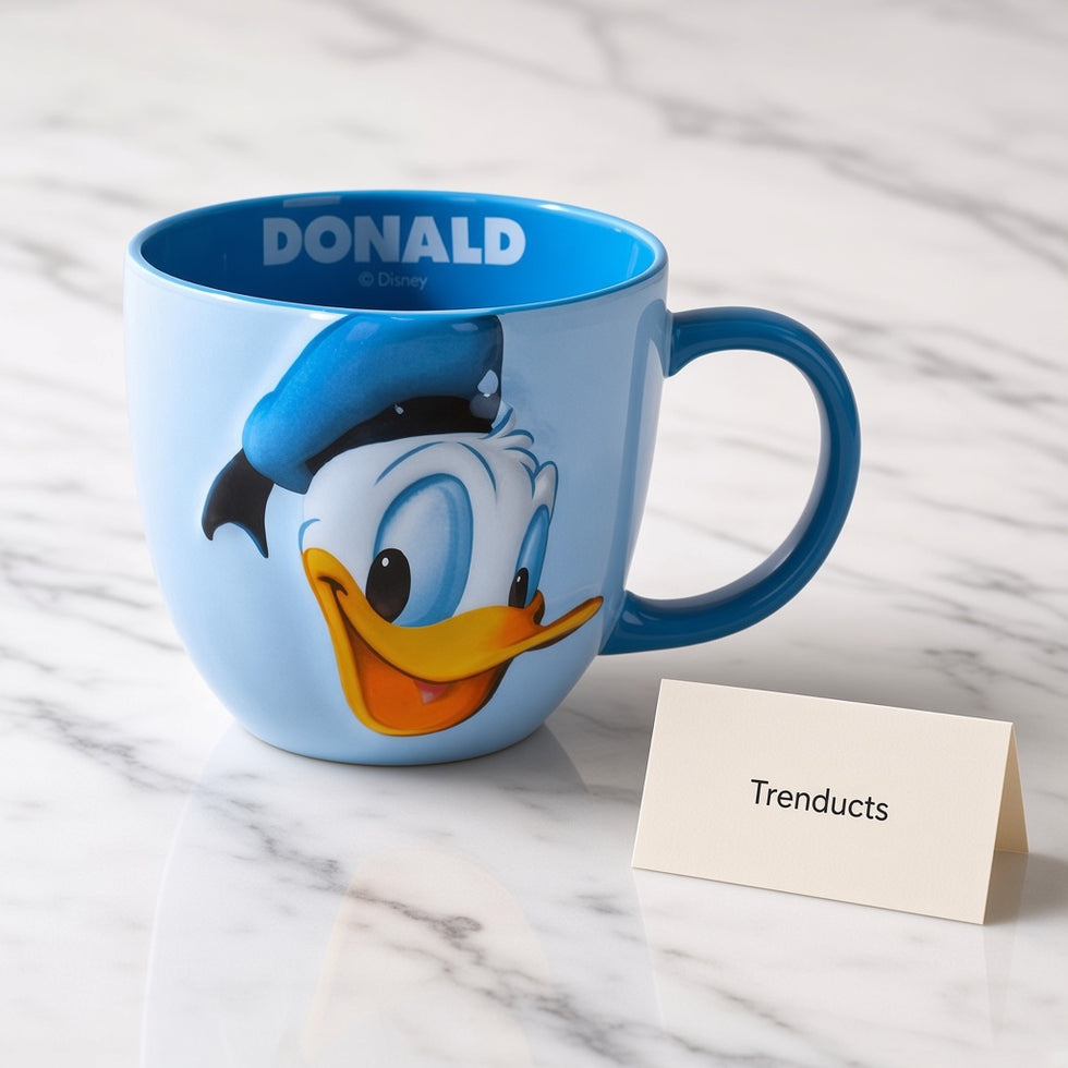 Disney Donald Duck Face Mug 550 ml - 3D Ceramic Blue