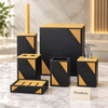 Black Acrylic Bathroom Set - Cork & Bamboo Accents