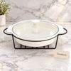 Brilliant 12 Inch Round Dish with Black Candle Stand