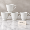 White Embossed Footed Mug 350 ml - Pedestal Cup (each)