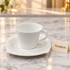 Brilliant White Tea Cup and Saucer - Square Saucer