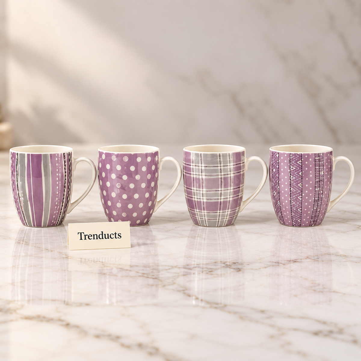 Ceramic Mug 350 ml - Purple Pattern (Random Design)