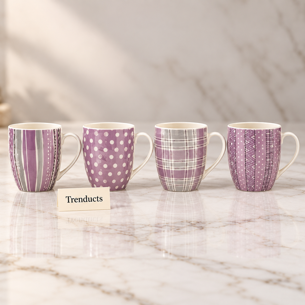Ceramic Mug 350 ml - Purple Pattern (Random Design)