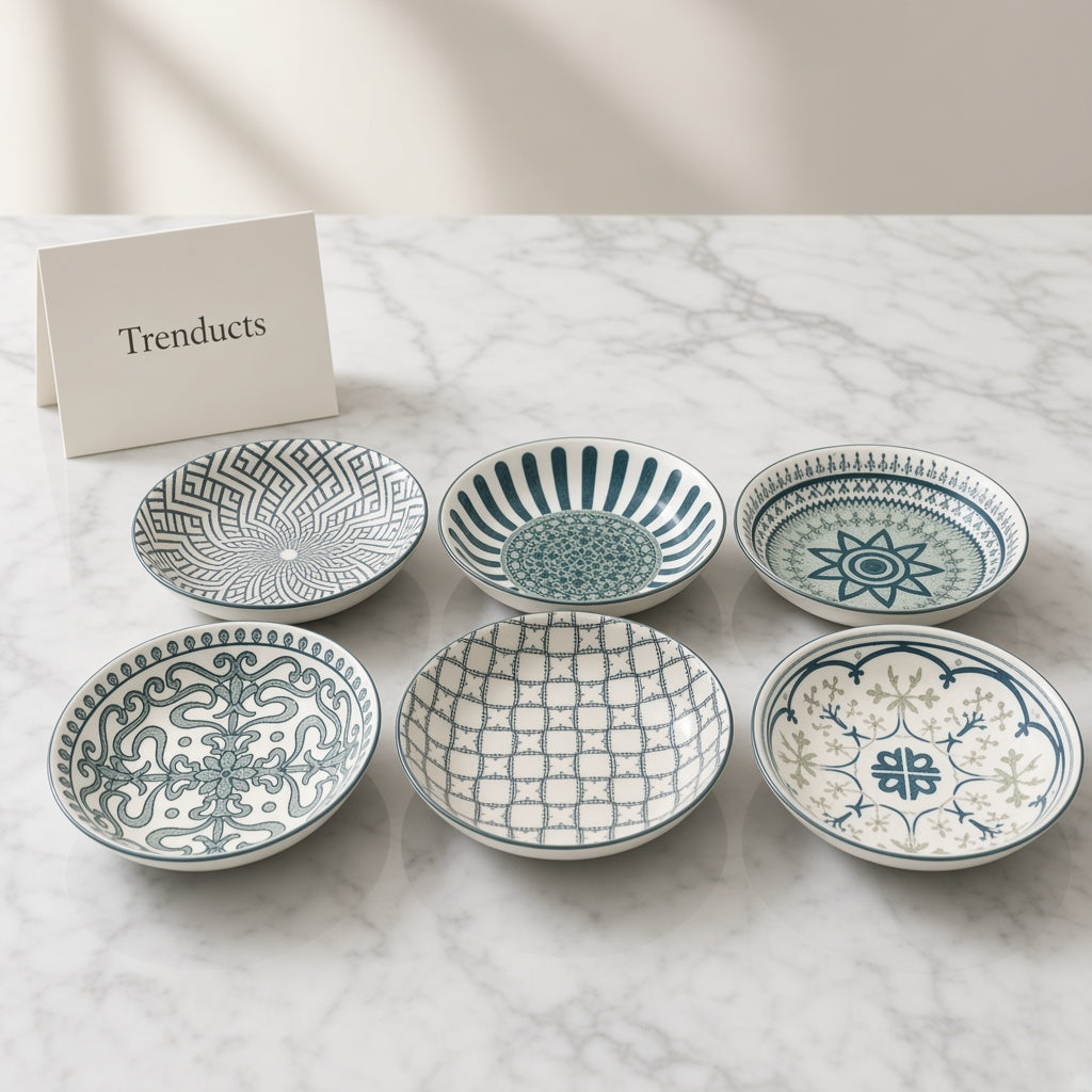 Danny Home Porcelain Dish Set 6 Pieces - Patterned