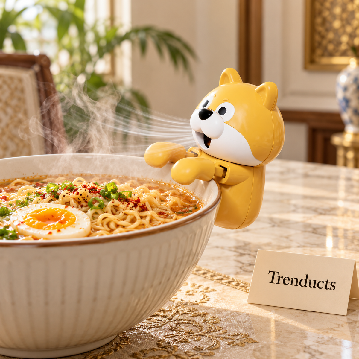 Puppy Noodles Cooling Fan - Portable Mini Fan for Hot Food