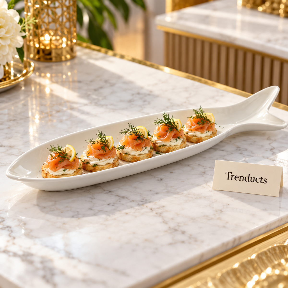 Symphony Reef Pike Platter - Long White Fish Platter