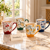 Floral Mug - Coloured Handle and Base (Random Design)