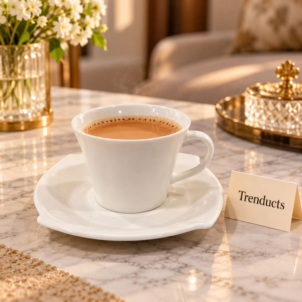 Brilliant White Tea Cup and Saucer - Square Saucer