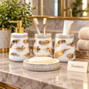 Brilliant 4-Piece Porcelain Bathroom Set - Gold Leaf