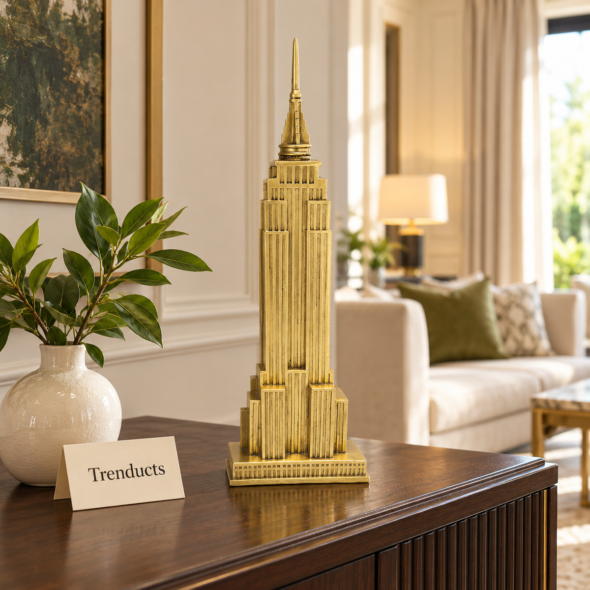 Empire State Building Showpiece - Gold Finish, 20 inch