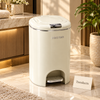 Premium Stainless Steel Pedal Trash Can with Hand-Press Lid