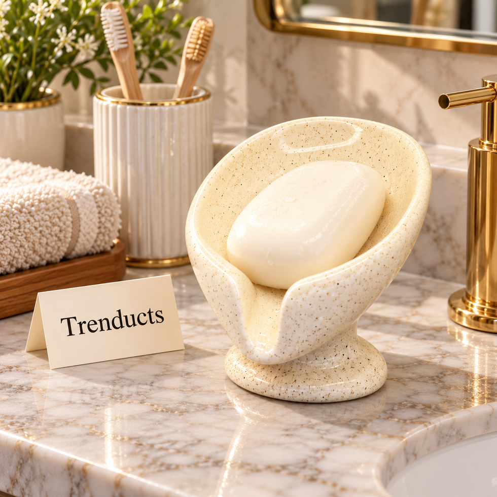 Brilliant Granite Soap Dish - White Speckled Porcelain