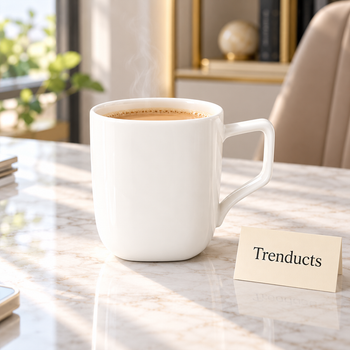Danny Home Mug with hot tea on an office desk | Trenducts
