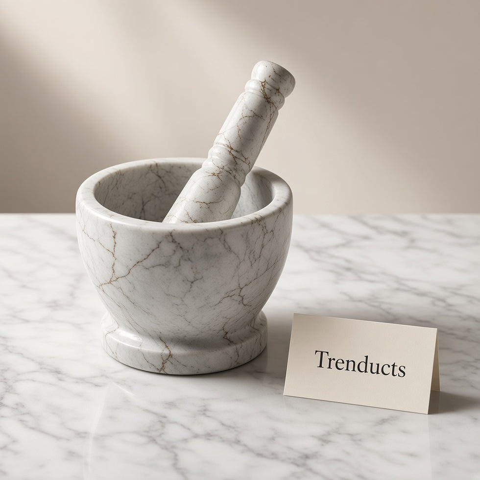 Fiber Mortar and Pestle Set - Stone Look Grey