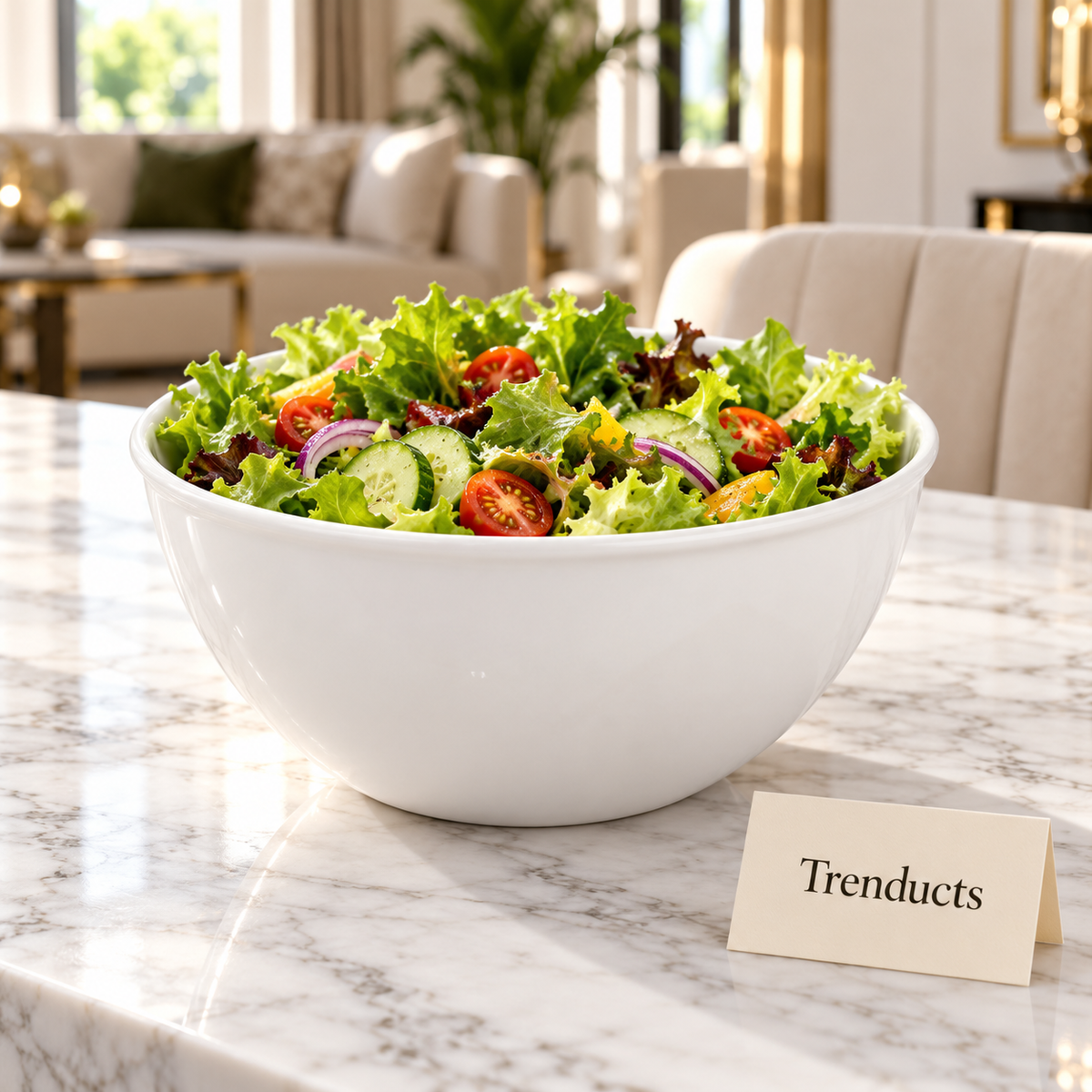 Danny Home Ceramic Bowl - 18.3 cm White Salad Bowl
