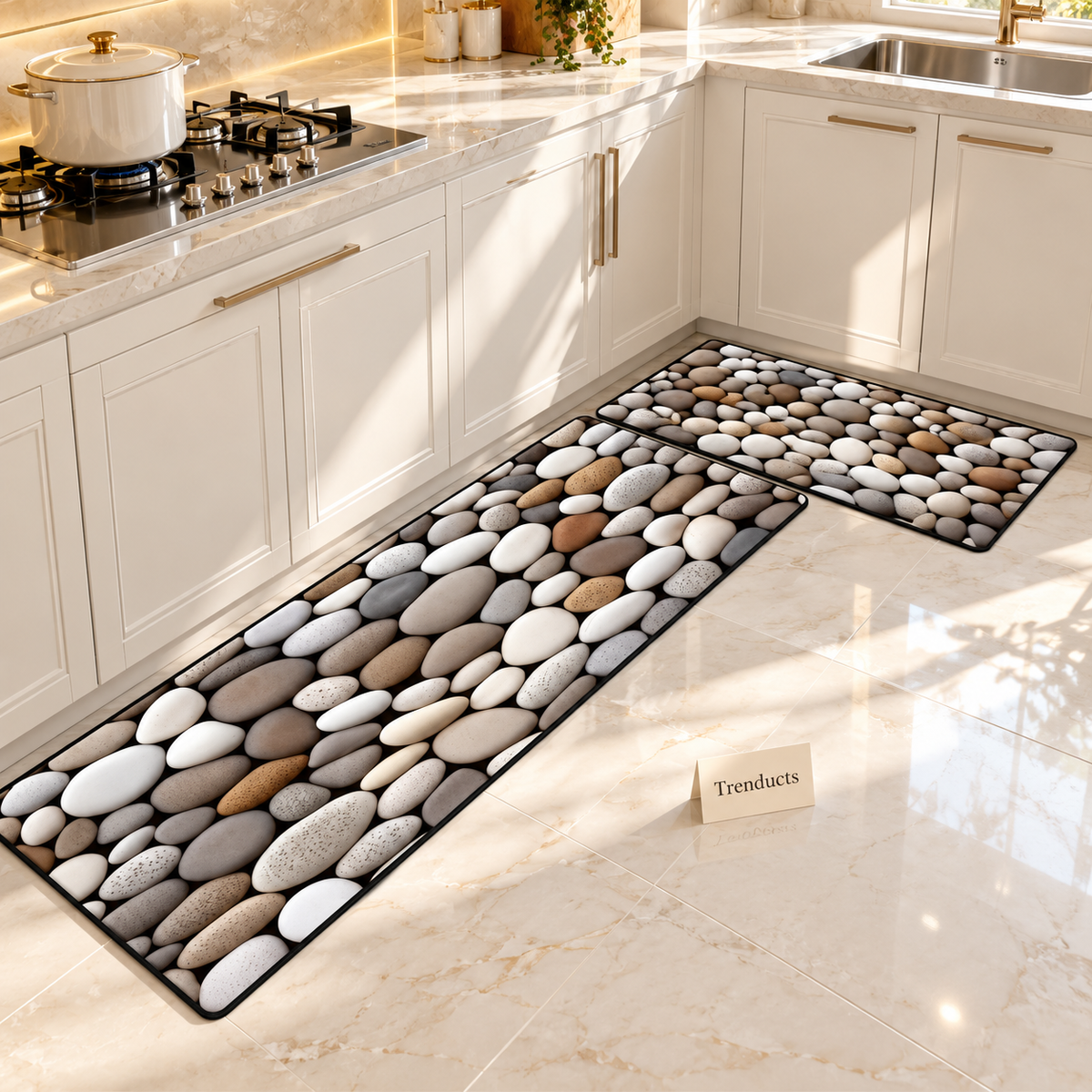 Kitchen Mat Set - 2 Piece 3D Print Floor Runner & Mat
