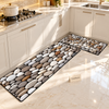 Kitchen Mat Set - 2 Piece 3D Print Floor Runner & Mat
