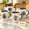 Black Tree Print Mug 400 ml - White Monochrome (Random)