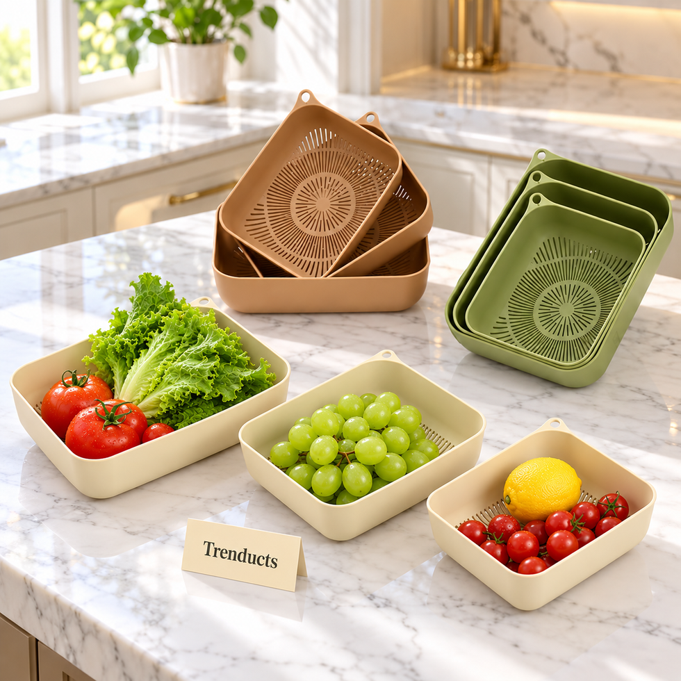 Kitchen Draining Baskets - 3 Size Nesting Fruit Washers