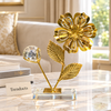 Globe Showpiece - Gold Flower with Crystal Bubble Ball