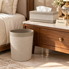Premium Tissue Box & Box Dustbin - Beige Diagonal Weave