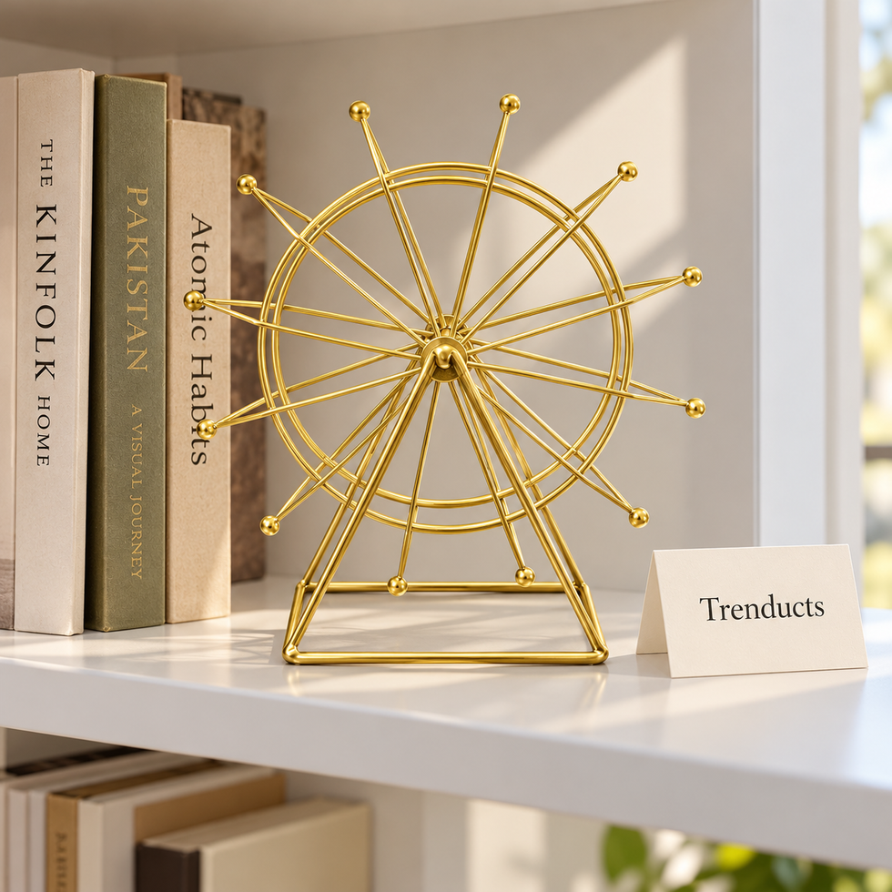 Gold Spoked Wheel Tabletop Accent - Ferris Wheel Decor