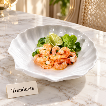 Dune Plate with salad on a dining table | Trenducts