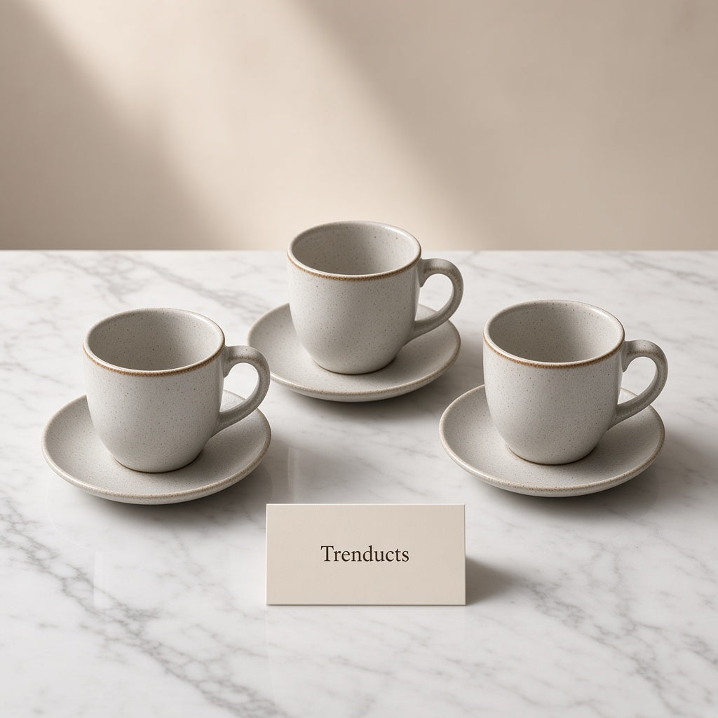 Danny Home Ceramic Cup and Saucer Set 6 Pcs - 120ml