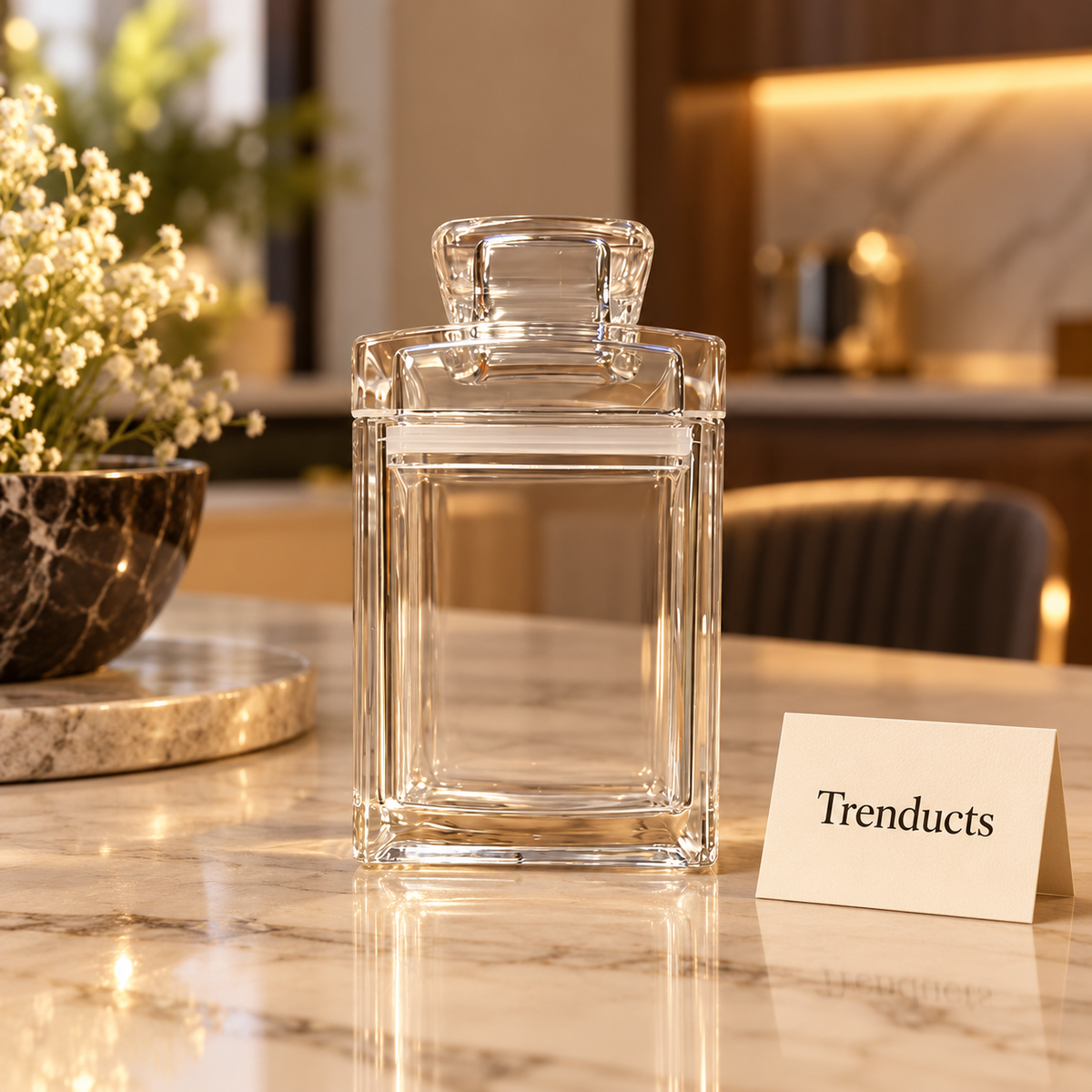 80ml Airtight Canister with Clear Lid - Square Mini Storage Jar