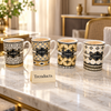 Geometric Tile Mug 350 ml - Black & Gold (Random Design)