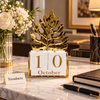 Metal Perpetual Calendar - Gold Leaf Desk Calendar Decor