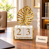 Gold Desk Calendar Stand - Monstera Leaf Topper